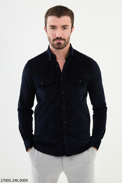 Annecy Corduroy Shirt — Navy