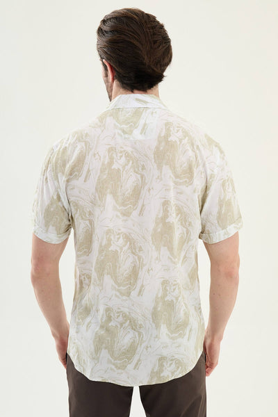 Men’s Green Palm Tree Printed Summer Shirt - Image 4
