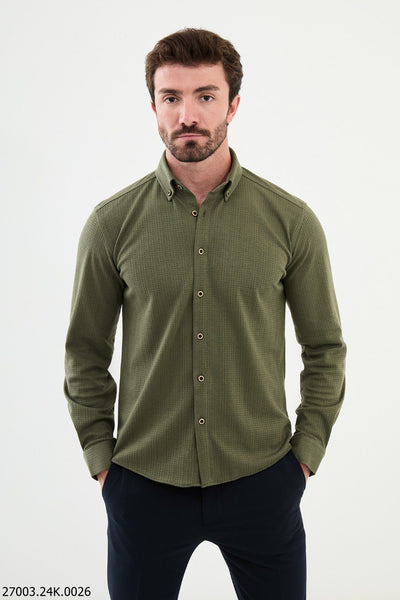 Parma Button-Down Shirt — Khaki