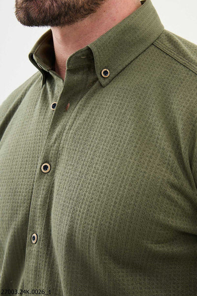 Parma Button-Down Shirt — Khaki - Image 2