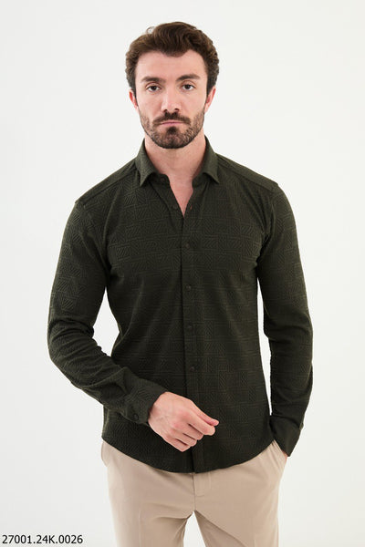 Bolzano Patterned Shirt — Khaki