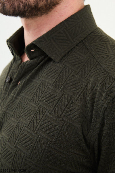 Bolzano Patterned Shirt — Khaki - Image 2