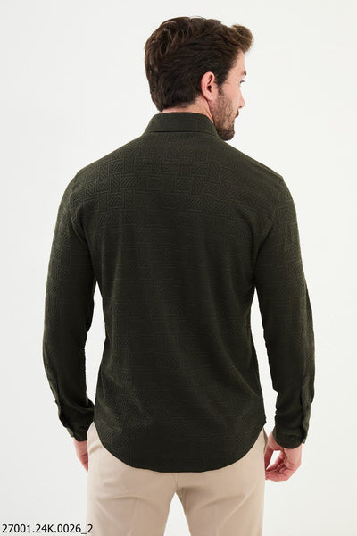 Bolzano Patterned Shirt — Khaki - Image 3