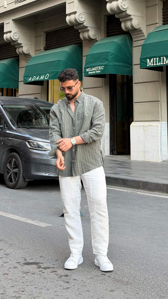 Siena Striped Khaki Shirt
