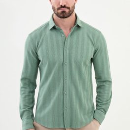 Men's Mint Green Textured  Shirt.
