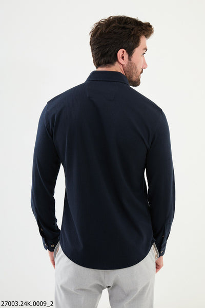 Ferrara Button-Down Shirt — Navy - Image 3