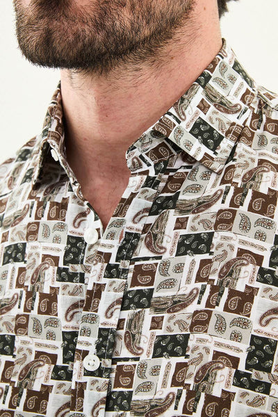 Modena Patterned Shirt — White - Image 3
