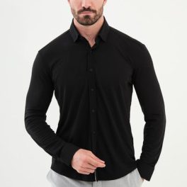 Brest Button-Up Shirt — Black