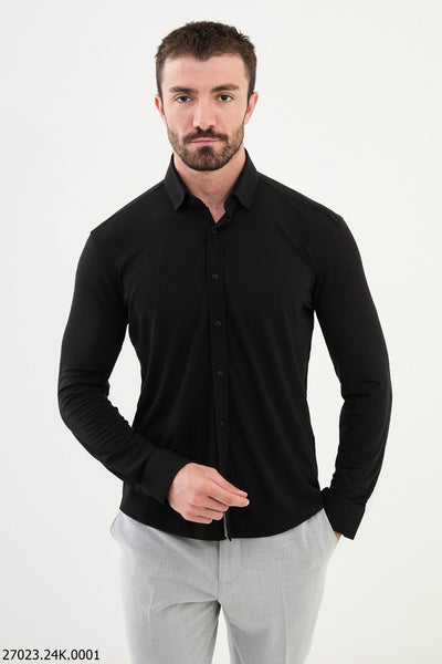 Brest Button-Up Shirt — Black