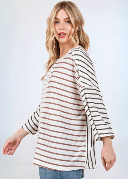 Color Block Stripes Top - CLEARANCE FINAL SALE - Image 3