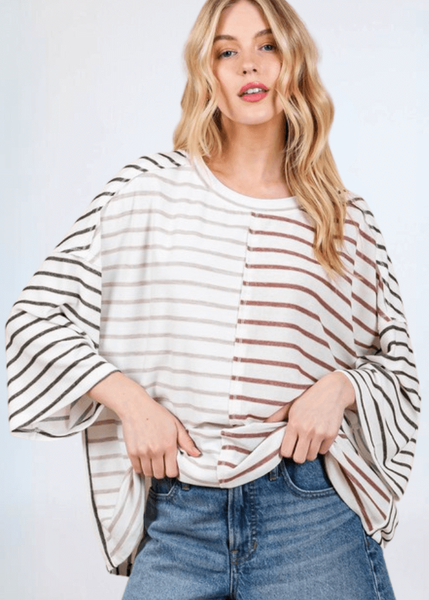 Color Block Stripes Top - CLEARANCE FINAL SALE - Image 4
