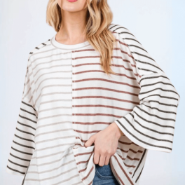 Color Block Stripes Top - CLEARANCE FINAL SALE
