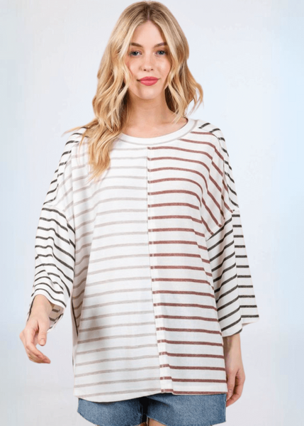 Color Block Stripes Top - CLEARANCE FINAL SALE - Image 5