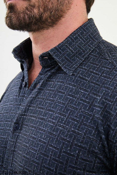 Ajaccio Patterned Shirt — Navy - Image 2