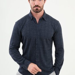 Ajaccio Patterned Shirt — Navy