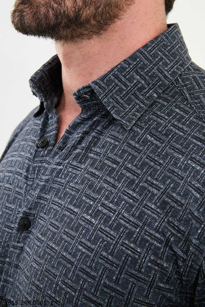 Nantes Patterned Shirt — Navy - Image 2
