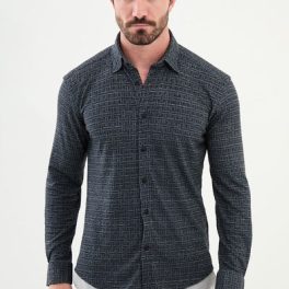 Nantes Patterned Shirt — Navy
