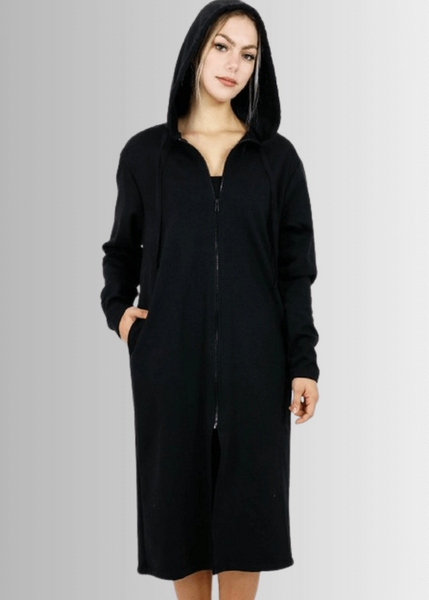 Nina Long Line Fleece Zip Front Jacket - Image 3