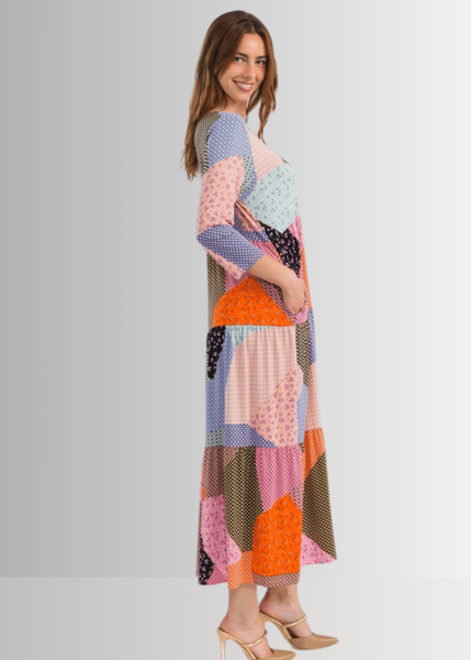 Patch Print Maxi Dress CLEARANCE FINAL SALE - Image 5