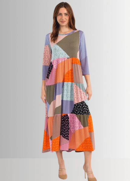 Patch Print Maxi Dress CLEARANCE FINAL SALE - Image 4