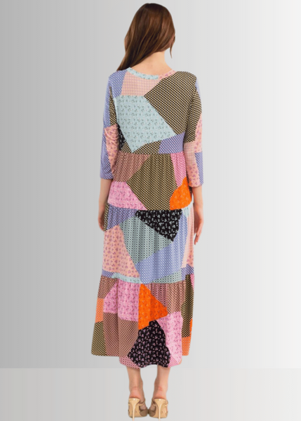 Patch Print Maxi Dress CLEARANCE FINAL SALE - Image 2