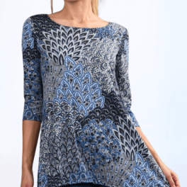 Asymmetrical Peacock Tunic Top Made in USA