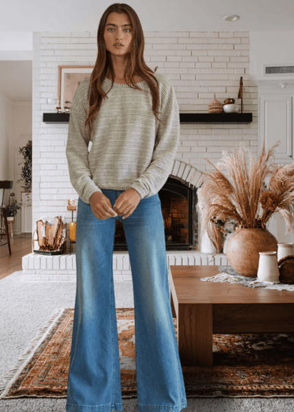 Cara Soft and Cozy Striped Pullover Sweater Made in USA - Image 3