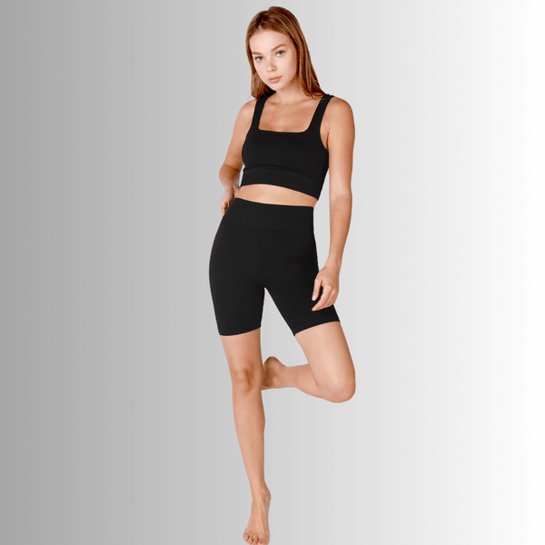 Codastone Square Neck Ribbed Base Layer Tank in Black - Image 3