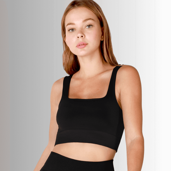 Codastone Square Neck Ribbed Base Layer Tank in Black