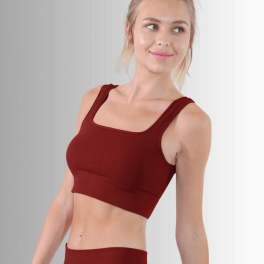 Codastone Square Neck Ribbed Base Layer Tank in Sun Dried Tomato