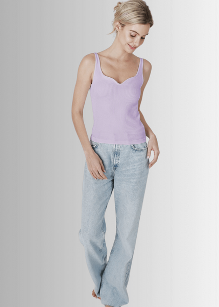 Codastone Sweetheart Ribbed Tank Top in Orchid - Image 3
