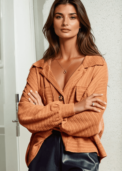 Leah Soft Ribbed Knit Lightweight Shacket - CLEARANCE FINAL SALE - Image 3