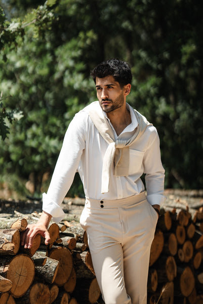 Positano Button-Down Shirt — Beige - Image 2