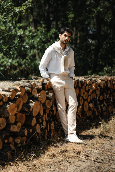Positano Button-Down Shirt — Beige - Image 5