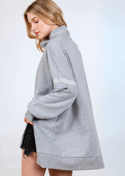 Slouch Sweatshirt with Snap Collar Made in USA - Image 3