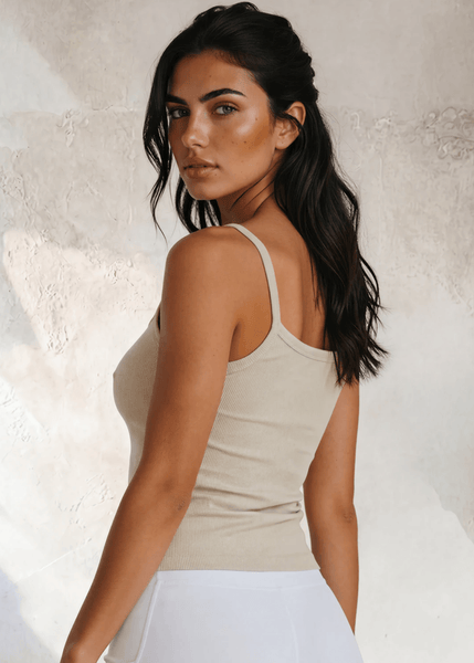 Strappy Crop Tank Top Bra30 (Egg Nog) - Image 2