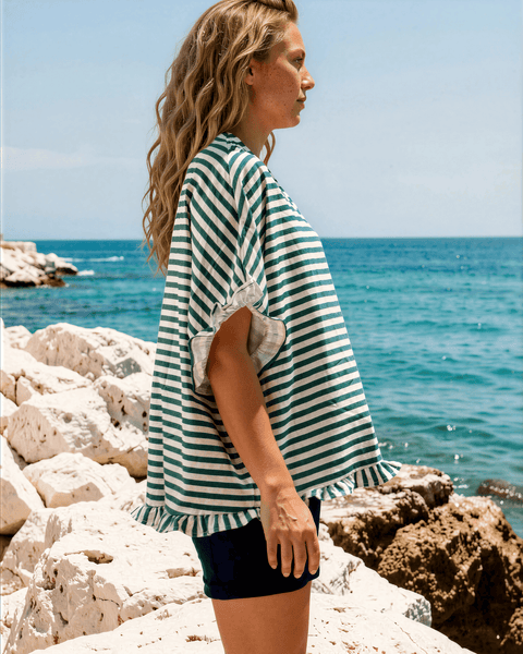 Lily Oversized Striped Top - Green - Image 4
