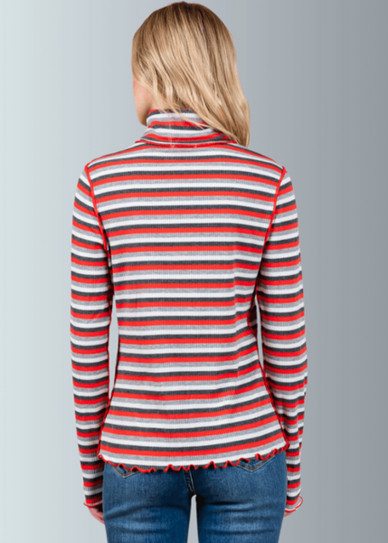 Lettuce Marrow Stitch Stripe Turtleneck CLEARANCE FINAL SALE - Image 3