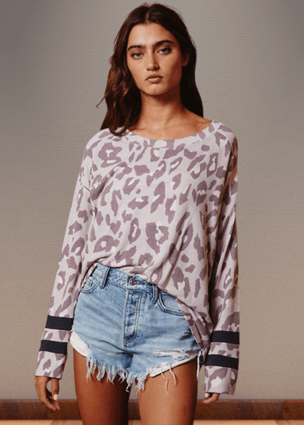 Dusty Lavender Animal Print Top - CLEARANCE FINAL SALE - Image 3