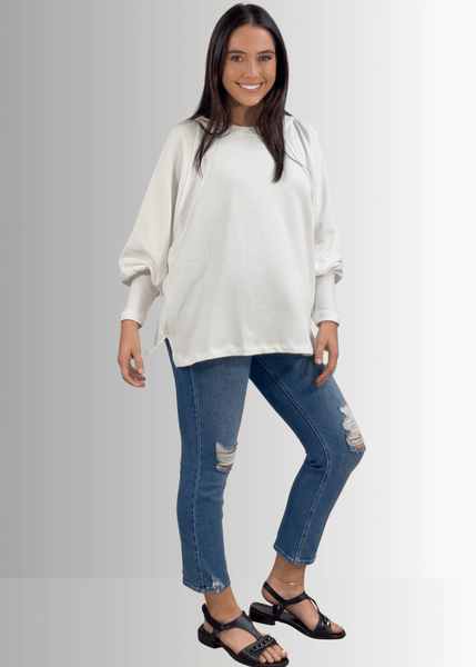Cotton Blend Oversized French Terry Sweatshirt - Image 2