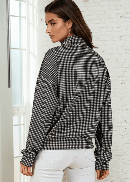 Joanna Plaid Button Collar Pullover - Image 2