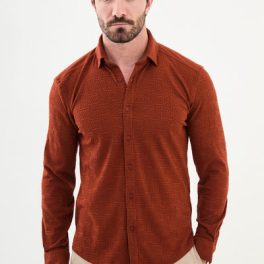 Vicenza Patterned Shirt — Tile Red