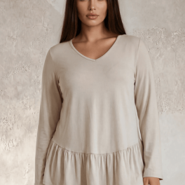 Ally Grab and Go Tunic Plus Size (Cream) Made in USA