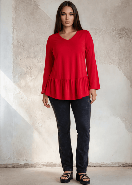 Ally Grab and Go Tunic Plus Size (Red) Made in USA - Image 3