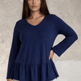 Ally Grab and Go Tunic Plus Size (Navy) Made in USA