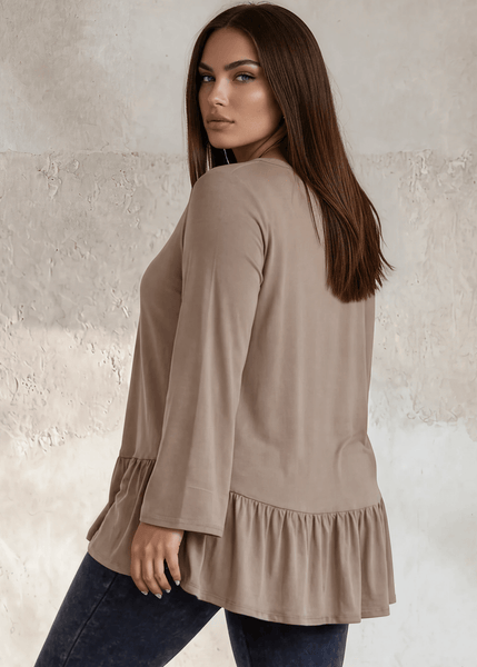 Ally Grab and Go Tunic in Plus Size (Taupe) Made in USA - Image 2