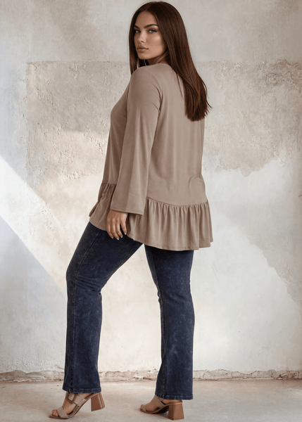 Ally Grab and Go Tunic in Plus Size (Taupe) Made in USA - Image 5