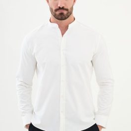 Limoges Button-Up Shirt — White and Ecru