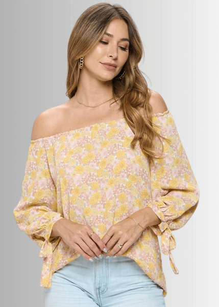 Spring is in the Air Yellow Floral Top CLEARANCE FINAL SALE - Image 3