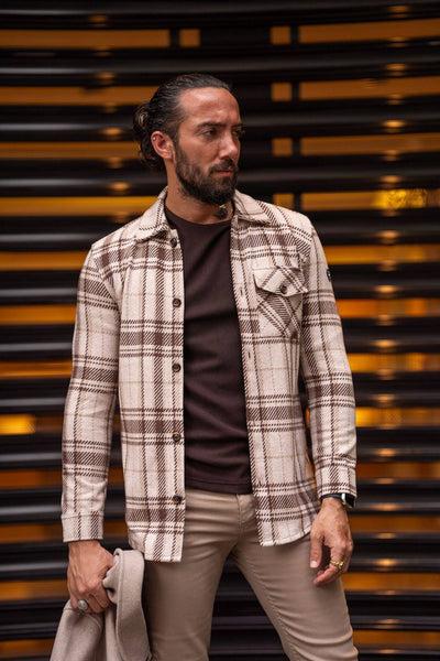 Beıge-Brown Lumberjack Shirt - Image 2